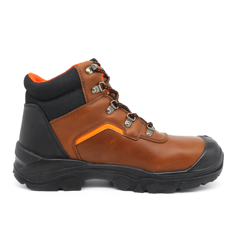 Non-slip Fiberglass Toe Anti Puncture Safety Boots Brown