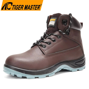 EU Steel Toe Brown Leather Safety Boots for Men