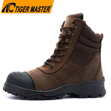 Steel Toe High Quality Leather Safety Boots with Zipper
