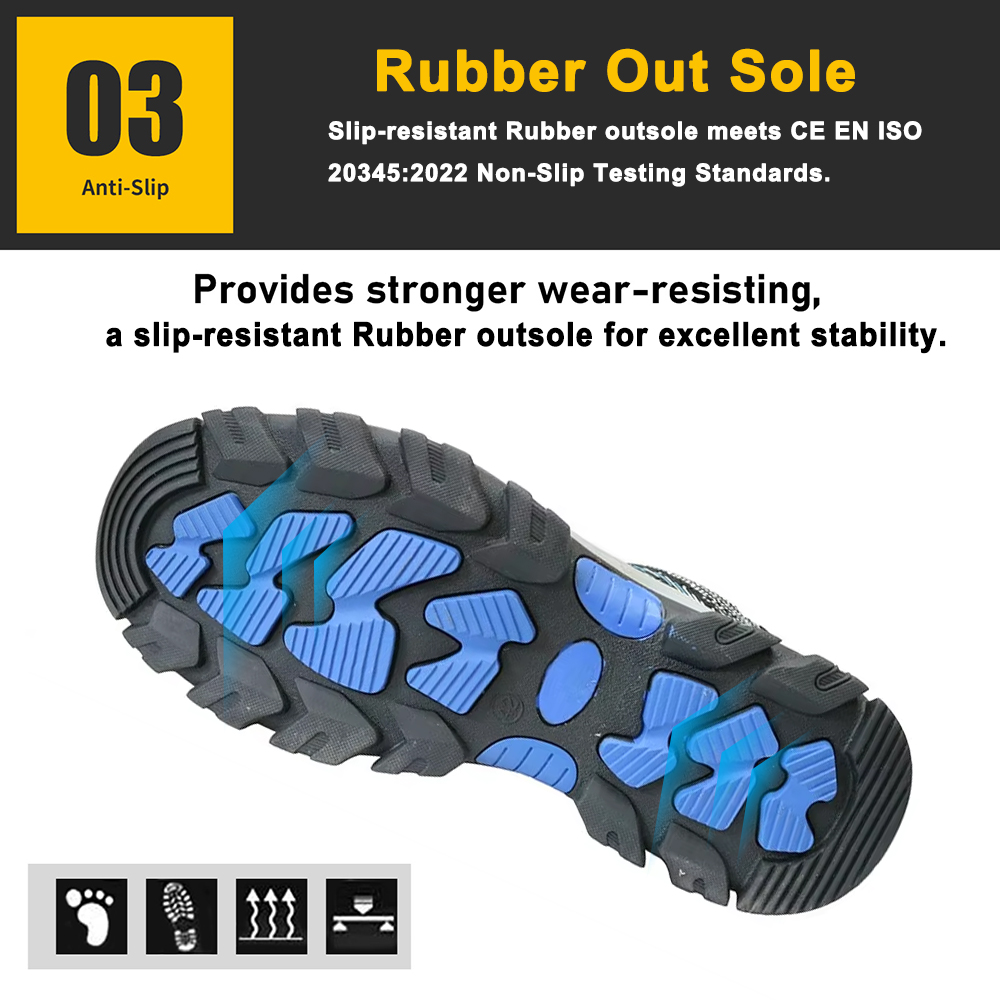 Anti-slip Breathable Sport Safety Shoes with Steel Toe