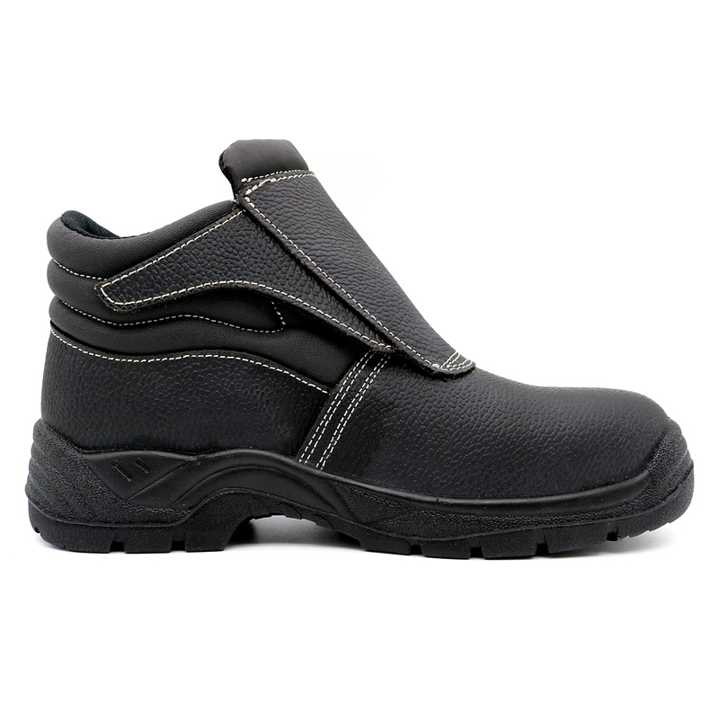 Black Leather Welding Safety Shoes with Steel Toe for Steel Industry