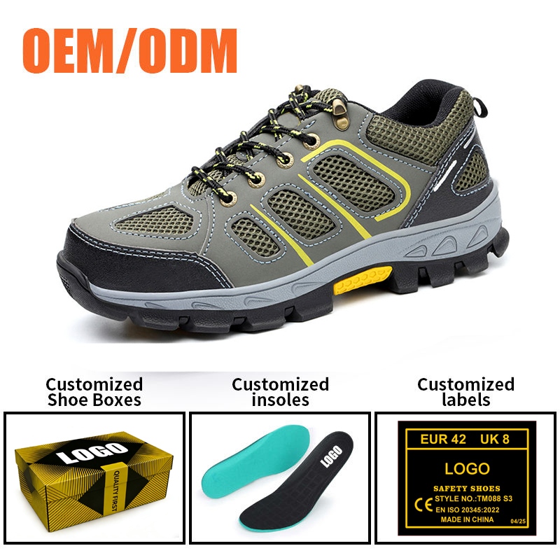 Non-slip Rubber Sole Work Shoes with Steel Toe Resistant To Oil