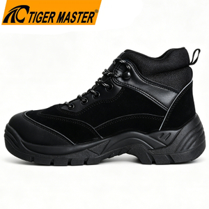 Steel Toe Anti-puncture Safety Boots Black Suede Leather