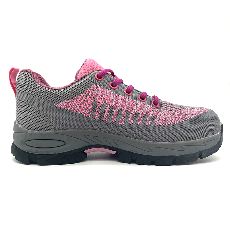 Steel Toe Kevlar Midsole Pink Safety Shoes for Women