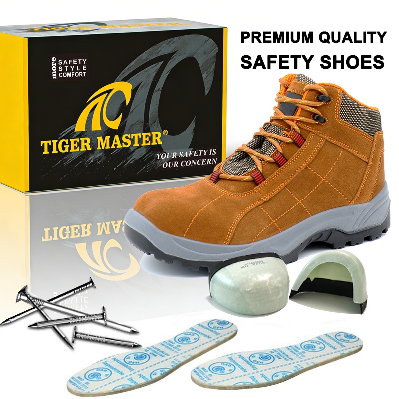 Fiberglass Toe Anti-puncture Suede Safety Shoes Metal Free