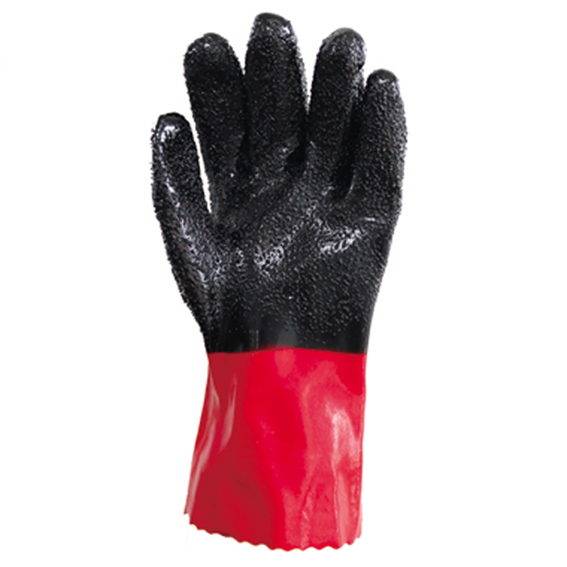 30cm Rough Finish Chemical Resistant PVC Industrial Gloves