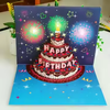 CE 2025 Custom Candle Blowing Birthday Cake 3D Pop up Card for Birthday Christmas Music Cards Happy Card With Led Light Sound