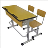 Modern Design School Furniture Double Student Table and Chair Adjustable Children Wood 2 Seats Desk and Chairs