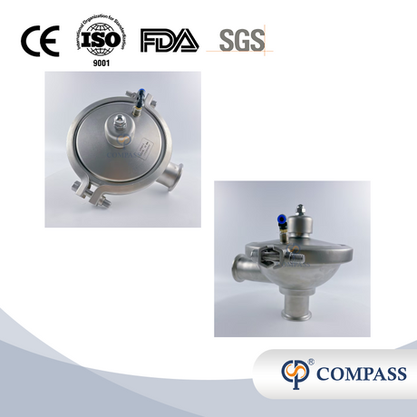 SMS CPM0-2 2 '' TC64MM Санитарный клапан из нержавеющей стали SS316L с регулируемым давлением и постоянным давлением для очистки воды, сжиженного газа