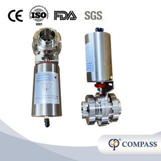 КЛАПАН-БАБОЧКА СОЕДИНЕНИЯ DIN ПНЕВМАТИЧЕСКОГО СОЕДИНЕНИЯ SS316L