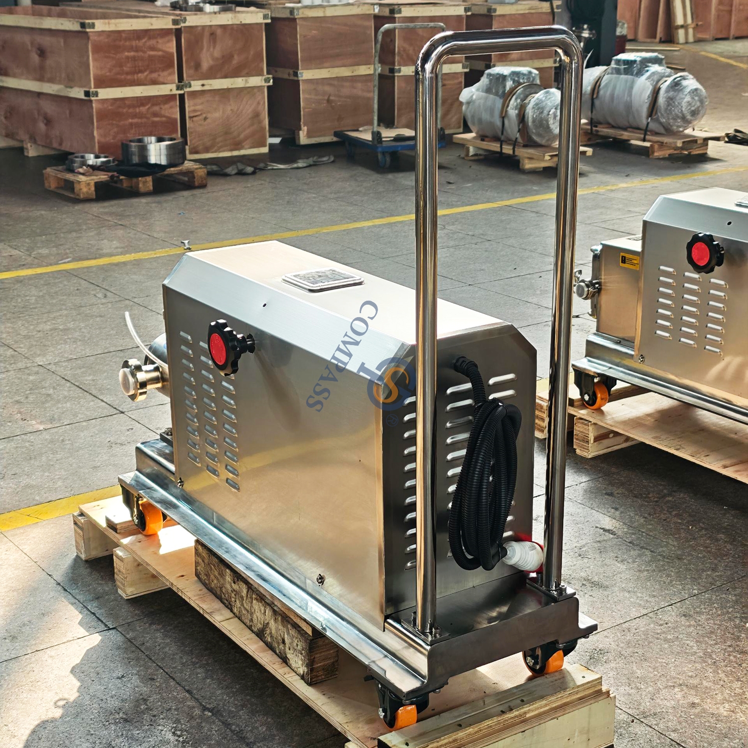 Синусоидальный насос Union End, 330 об/мин, 2,2 кВт SS316L с мобильной тележкой и шкафом управления