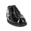 Zapatos de oficina militares Brogue negros brillantes para hombre 1282
