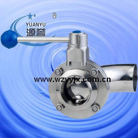 Sanitary Butterfly Valve With Elbow Connection