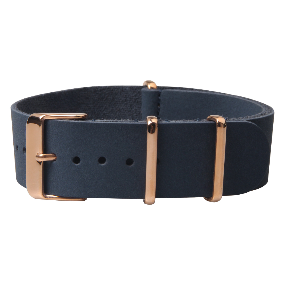 Navy leather nato watch straps with 