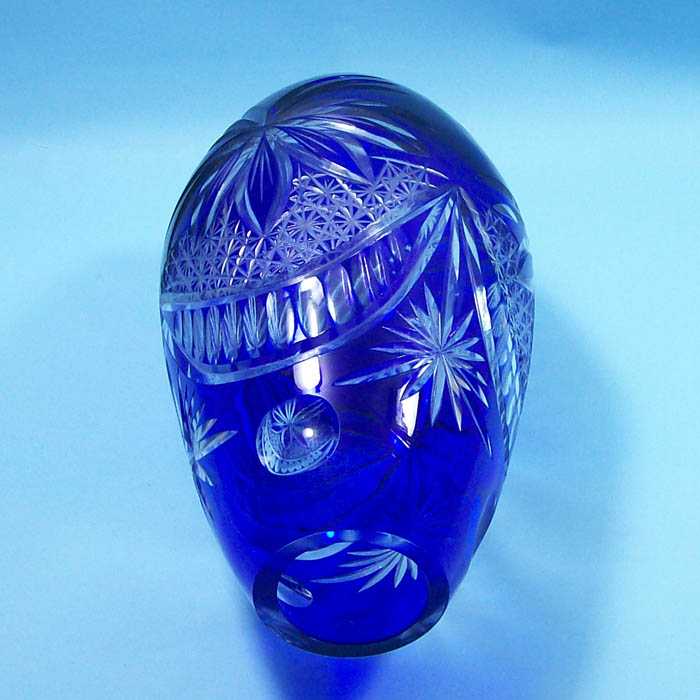 Cobalt blue decorative artificial flower glass vases
