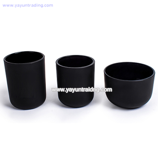 Wholesale Home Decoration Frosted Black Series Glass Candle Jar 