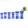 hand etched cobalt blue artificial glass vase for home decoration and flower shop