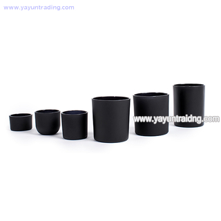 Wholesale Heat Resistant Matte Black Glass Candle Tumber for Wedding Or Church