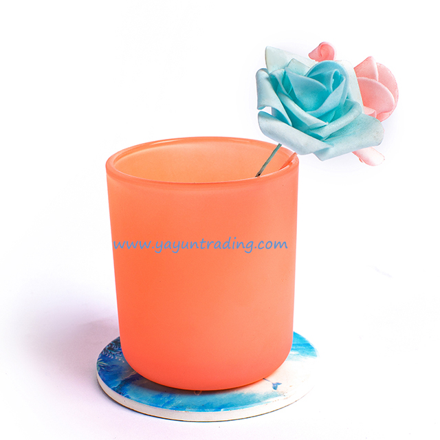 pink glass candle jar