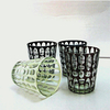 hand cut oval dot colorful glass candle jar