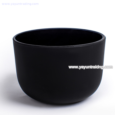 wholesale short curved bottom matte black glass candle container 