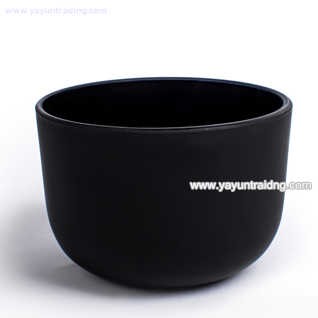 wholesale short curved bottom matte black glass candle container 