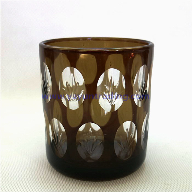 matte frosted black massage glass candle holder and jar
