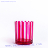 pink hand cut sprayed colored glass candle tumbler