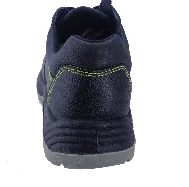 Green color stitching leather upper PU sole safety shoes for men