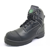 ENS014 High ankle black leather safety boot steel toe