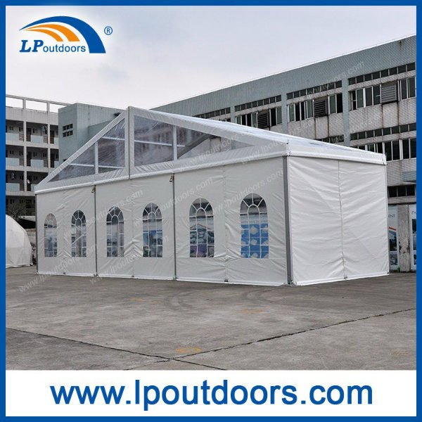 Tienda de campaña transparente para exteriores con cubierta de techo de 15m de luz transparente para fiestas con capacidad para 500 personas