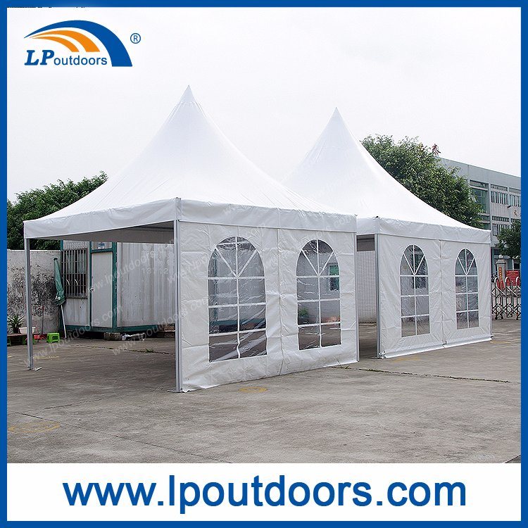 5x5m exterior de aluminio blanco Carpa de PVC Gazebo Pagoda para bodas