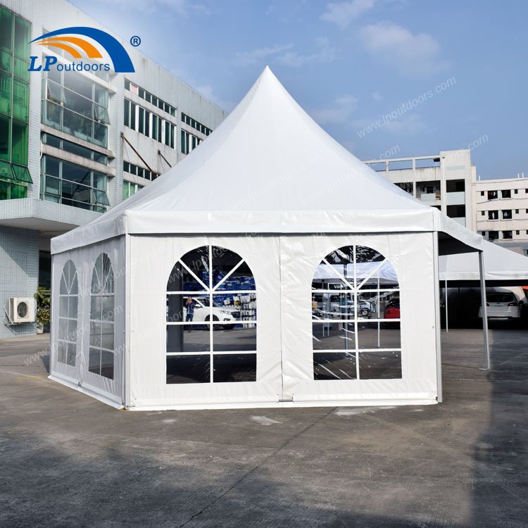 Tienda de pagoda hexagonal de aluminio para exteriores de 8 m de diámetro para eventos del fabricante de China - LP outdoor