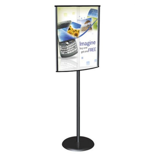New-- Double Sided Elliptical Poster Frame With Round Base 22x28 MF22BK-C1