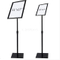 11x17 Menu Poster Stand for Floor,Snap Open,Adjustable Height--Black