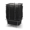 Black Wire Mesh Stacking Shopping Basket with Vinyl Handles 16" X 12" X 7" D WD-F03 