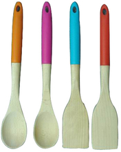 Beech Wooden Utensil with Silicone Handle