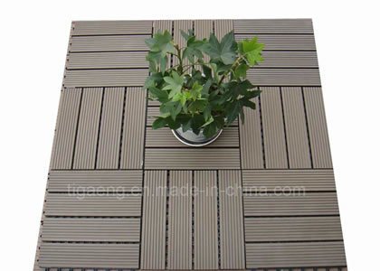 Decking antideslizante de WPC DIY del PE de madera cuadrado impermeable del azulejo