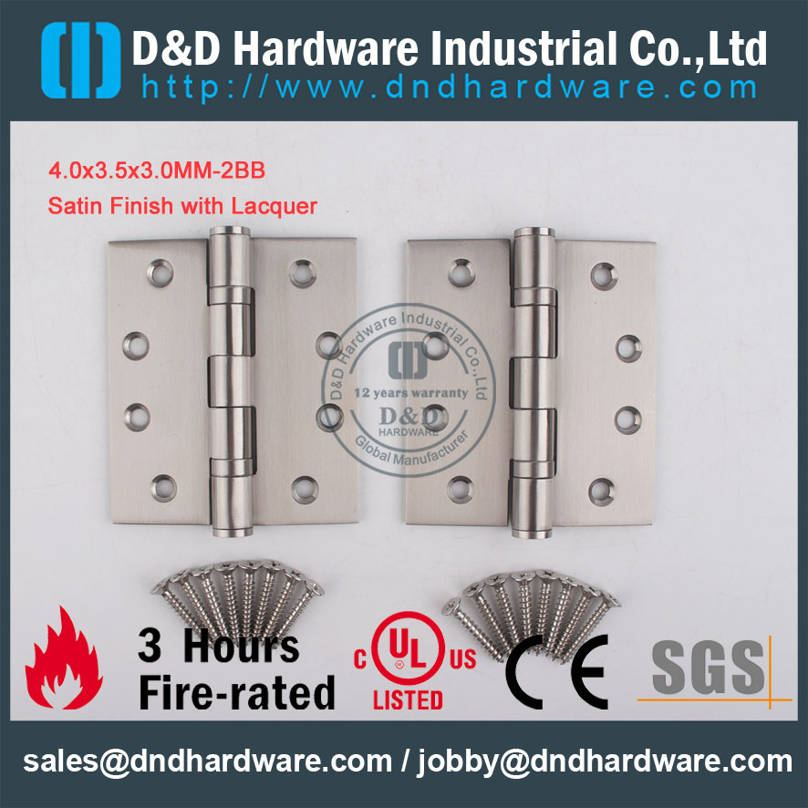 D & D Hardware-Madeira DDSS001 dobradiça da porta 4.0x3.5x3.0-2BB aço inoxidável