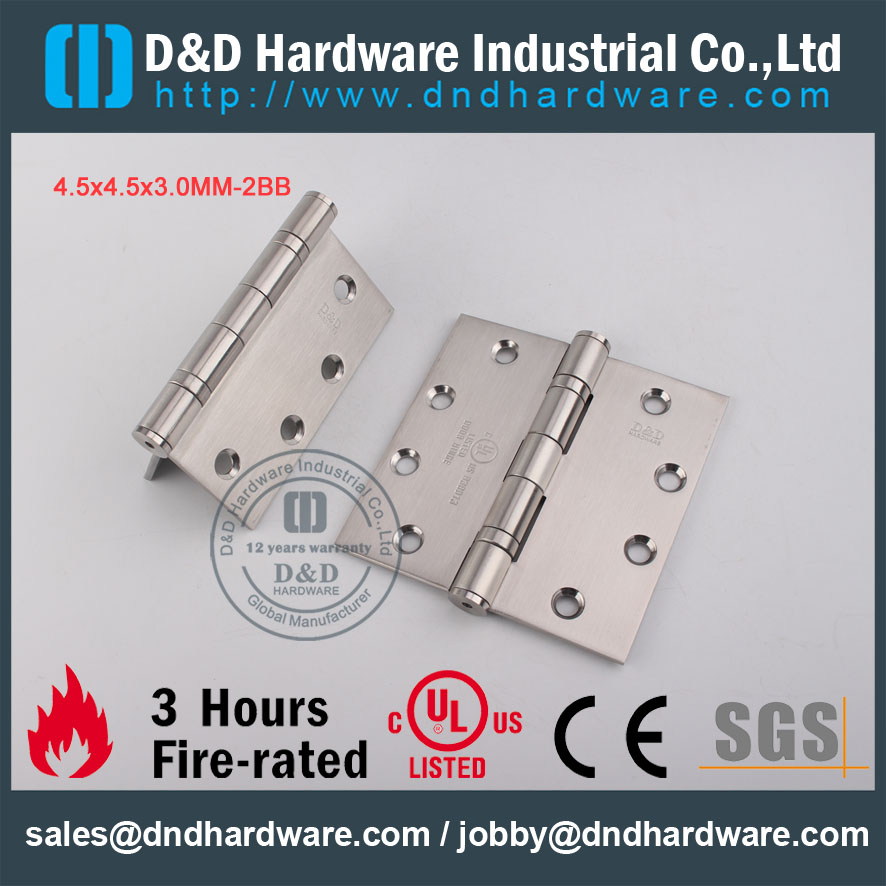 D & D Hardware-UL Padrão 4.5x4.5x3.0-2BB Porta DDSS001 dobradiça