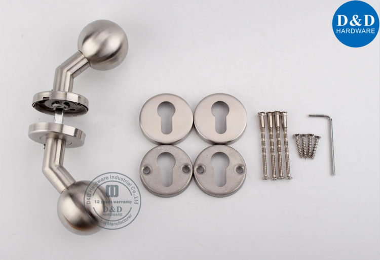 Aço inoxidável 304 Mitred Ball Níquel Escovado Maçaneta da porta D & D Hardware
