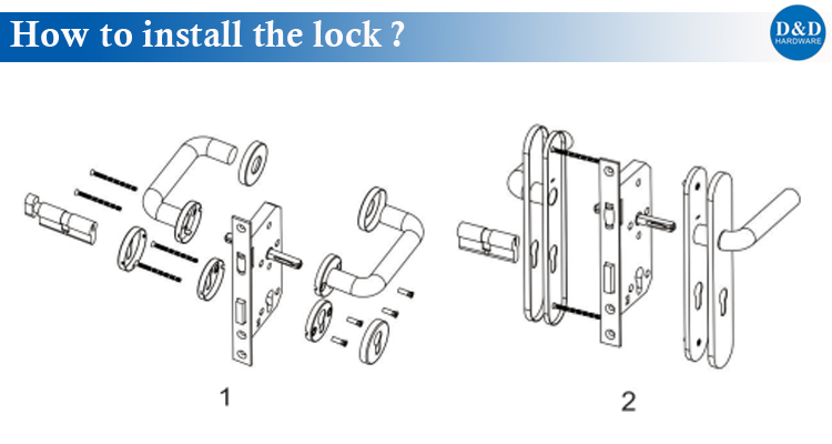 A instalação do Mortise Lock do hardware D & D