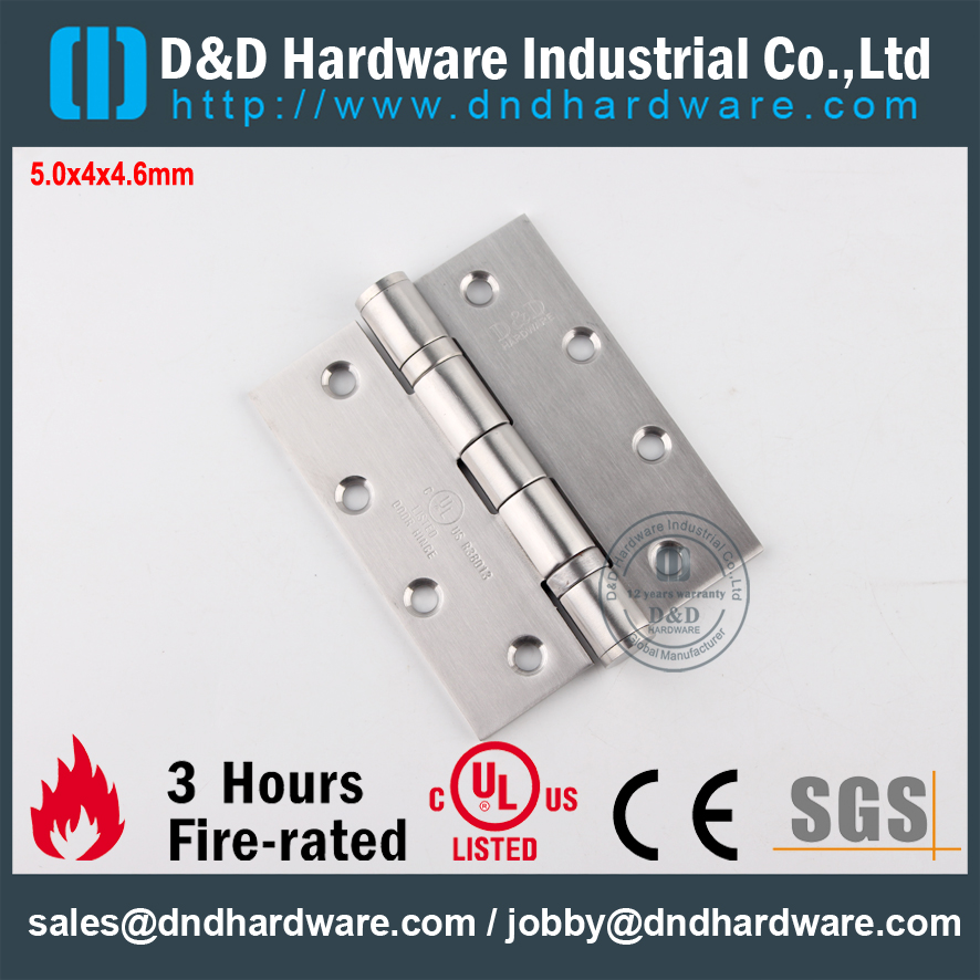 SS UL Fire Rated 2BB Door Engsel-DDSS006-FR-5x4x4.6mm