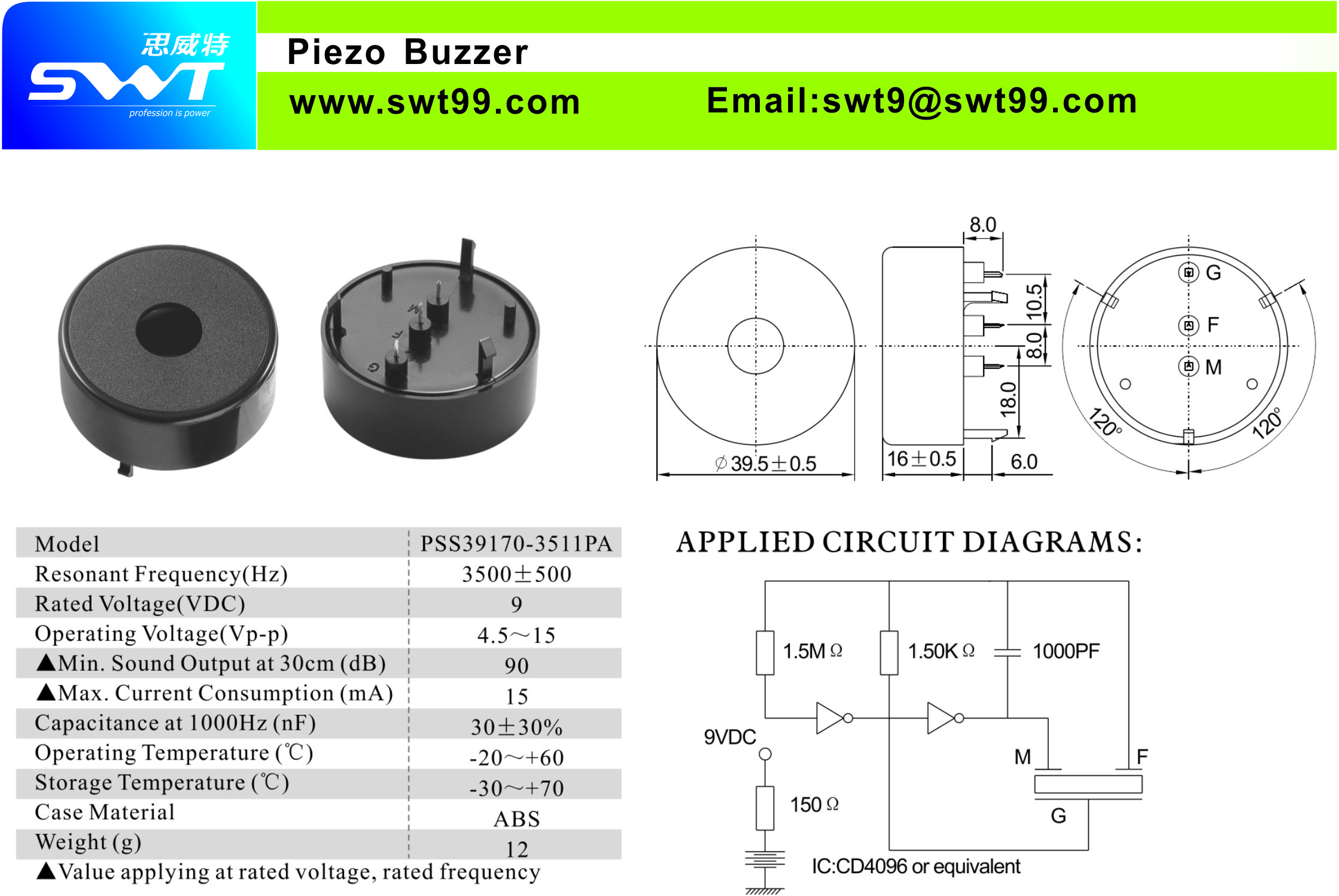 Buzzer Piezo Element Piezo Atomizer Ultrasonic Series Dongguan Swt