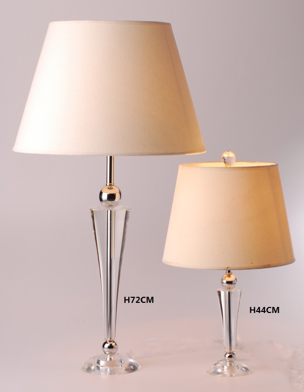 Современная хрустальная настольная лампа с тканевым абажуром (KATL1526)
