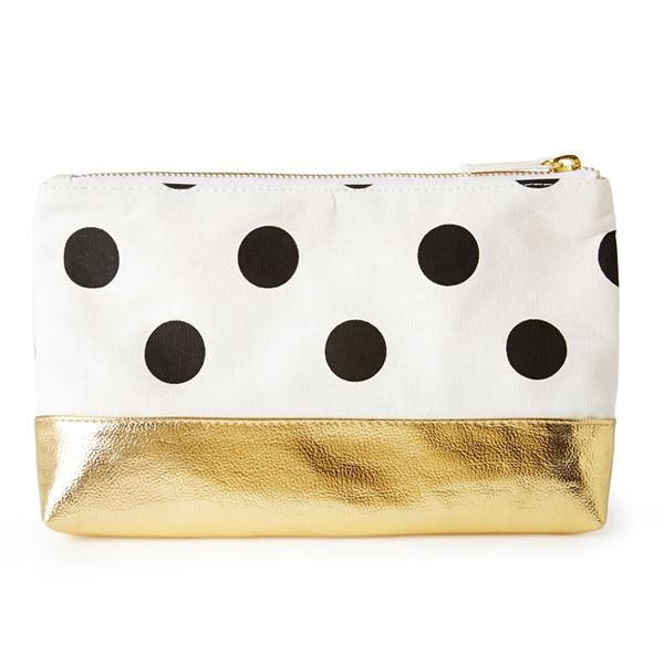Personalized Good Quality Polka Dot Makeup Bag Gold Buy makeup bag