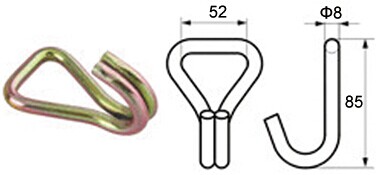 WH5002 2' ダブル J フック BS:2000KG/4400LBS - Dawson Group Ltd. - 中国メーカー、サプライヤー、工場
