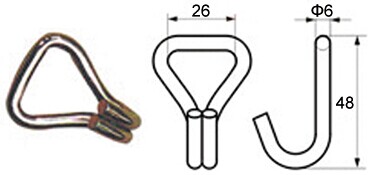 WH2501 1' ダブル J フック BS:800KG/1760LBS - Dawson Group Ltd. - 中国メーカー、サプライヤー、工場
