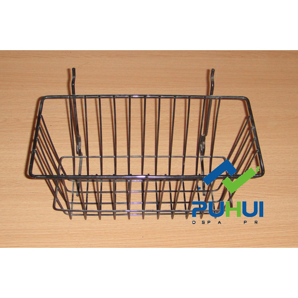 Metal Wire Slatwall Basket (PHH116A)