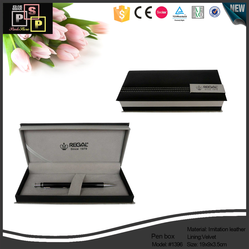  Black pu leather hand made luxury pen gift packing box